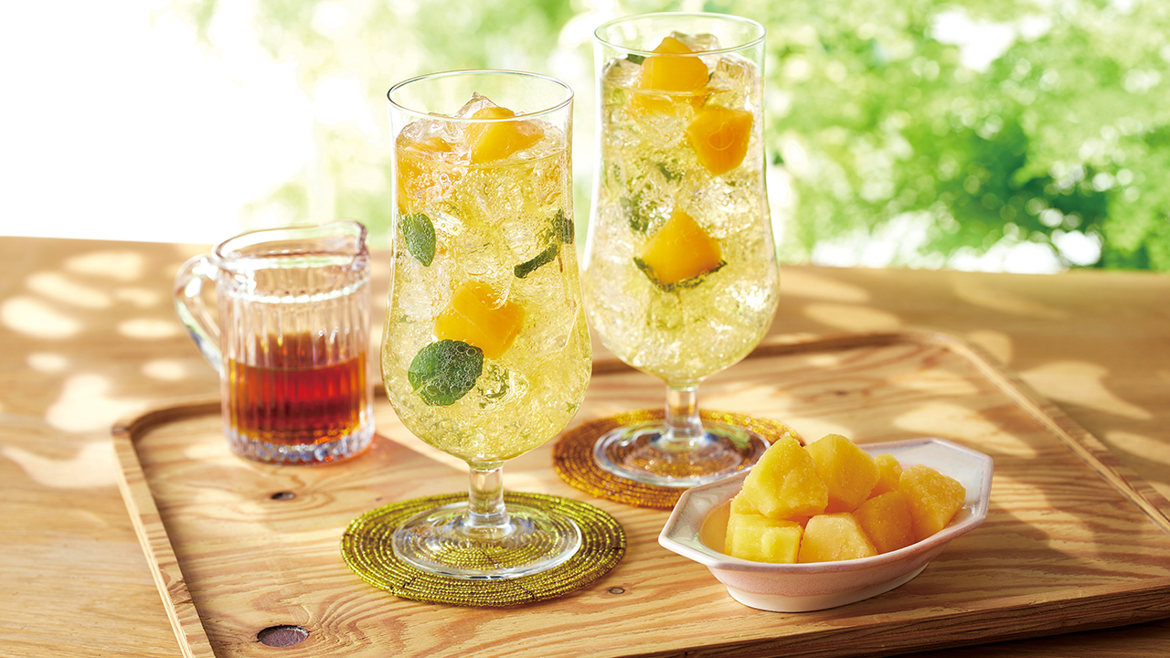 ミント香るリンゴ酢のパインスカッシュ