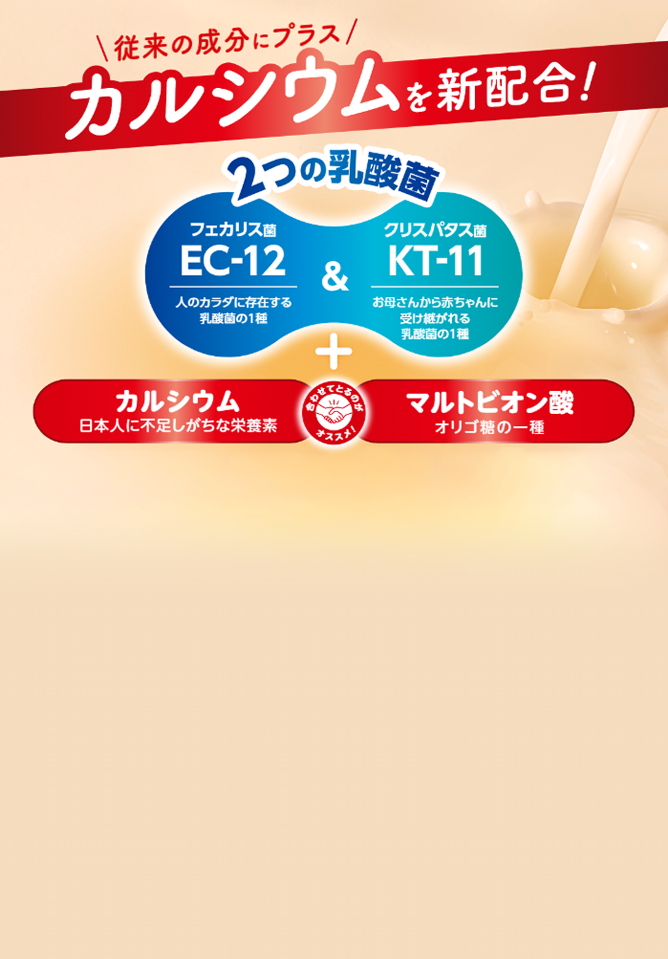 従来の成分にプラス カルシウムを新配合！