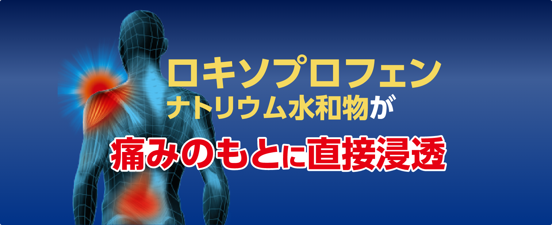 ロキソプロフェンナトリウム水和物が、痛みのもとに直接浸透